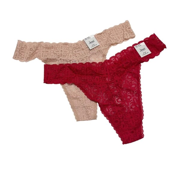 Jenni Intimates Womens Chai Red‎ Plus Size Fits 1X-3X One Size (2) Pairs NWT - Picture 1 of 4